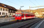 CJ Bf Glovelier__Etwas seltsamer Anblick...Alt-Tw Be 4/4 617 (ex Frauenfeld-Wiel-Bahn) mit  langer Nase .__27-02-2026