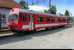 CJ - Steuerwagen Bt 714 abgestellt ohne Kupplungen im Bahnhofsareal in Tramelan am 11.07.2026