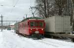 Da habe ich doch vllig berraschend in La Chaux-de-Fonds einen alten Bekannten von Herbert getroffen: Den ex RhB Triebwagen ABe 4/4 641!  16.02.2010