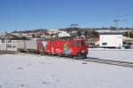 Bef 4/4 642 verlsst am 12.1.12 mit einem leeren Mllzug Le Noirmont.