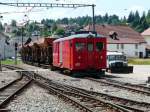 CJ - Triebwagen Gem 4/4  401 in Bahnhofsareal von Le Noirmont am 21.07.2013  ..