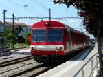 CJ - Regio nach Glovelier bei der ausfahrt aus dem Bahnhof von Saignlgier am 21.07.2013