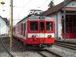CJ - Triebwagen ABDe 4/4 603 mit Steuerwagen Bt 704 im Bahnhofsareal von Tramelan am 28.09.2013