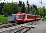 CJ - Regio bei der Durchfahrt bei der Haltestelle La Cibourg am 16.05.2014