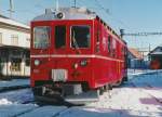 CJ/RhB: Der Gütertriebwagen ABef 642 ex RhB bei einem Zwischenhalt in Tramelan am 5. Februar 2002.
Foto: Walter Ruetsch