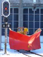 Schneepflug  X 813 im Bahnhofsareal von Saignelegier am 02.02.07