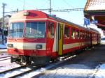 Steuerwagen ABt 713 mit Triebwagen BDe 4/4 612 im Bahnhof von Saignelegier am 02.02.2007