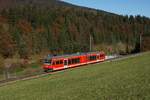 Kurz vor Tramelan konnte am 29.10.2016 der ABe 2/6 633 auf dem Weg Richtung Le Noirmont aufgenommen werden.