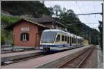 ABe 4/6 53 im schweizerisch/italienischen Grenzbahnhof Camedo, wo der Vorortsverkehr nach Locarno beginnt.