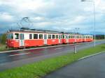 FB BDe 4/4 12 und 13, Bt 105 bei der Abschiedsfahrt am 17.10.04 zwischen Hinteregg und Neuhaus.