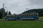 Forchbahn vor 100 Jahren: CFe 2/2 4 und C 11 verlassen am 2.9.12 Emmat in Richtung Langwies.