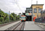 Be 4/12 ?? der Lugano-Ponte-Tresa-Bahn (Ferrovia Lugano–Ponte Tresa/Ferrovie Luganesi (FLP) | S-Bahn Tessin) als S60 nach Ponte Tresa (CH) steht im Startbahnhof Lugano FLP (CH) auf Gleis 11.