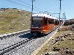 Triebwagen 3082 und 3083 fahren zwischen Riffelberg und Rotenboden in Richtung Gornergrat.