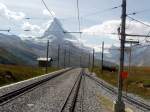 Gornergratbahn und der Matterhorn.