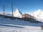 Triebwagen 3042 der GGB vor dem Matterhorn am 3.2.08