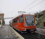 Triebwagen 3083 hat den Bergbahnhof Gornergrat erreicht.