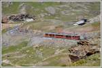 Bhe 4/6 3082+3084 oberhalb von Rotenboden 2819m. (05.08.2013)