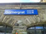 Bahnhofsschild Gornergrat am 22.7.2015