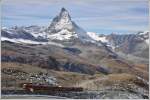 Das Matterhorn 4478 ist allgegenwärtig auf einer Fahrt mit der Gornergratbahn.