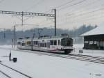 AAR - Triebwagen ABe 4/8  32 unterwegs in Suhr am 15.12.2012