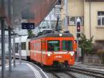 AAR - Triebwagen Be 4/4 25 mit Steuerwagen ABt 52 bei der einfahrt in den Bahnhof Aarau am 02.02.2013