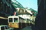 Chemin de fer Aigle–Leysin (AL)__In Richtung Leysin bei der Ortsdurchfahrt in Aigle_06-09-1976