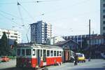 Chemin de fer Aigle–Ollon–Monthey–Champéry_(AOMC)__Post-Umlad in Monthey am BDeh 4/4 Nr. 14.__06-09-1976