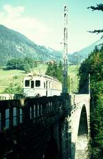 Chemin de fer Aigle–Sépey–Diablerets (ASD)_BCFe 4/4 (SWS, AEG; 1913) auf der Brücke Les Planches über die Grande Eau._08-09-1976