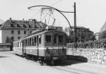 TPC/ASD/BLT: Im August 1984 wurde der Bt 22, ehemals BLT, mit dem ABFe 4/4 1 vom Bahnhof Aigle zum ASD-Depot Aigle überführt.