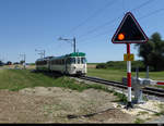 MBC (BAM) Steurwagen Bt 51 mit Be 4/4 kurz nach LÌsle als Regio nach Apples am 09.08.2020