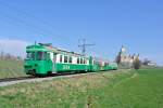 BAM Be 4/4 Nr. 14 als Regio 156 117 unterhalb von Vufflens-le-Chteau, 24.03.2015. 