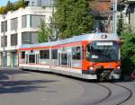 BD -  Gelenktriebwagen Be 4/8 25 in den Strassen von Dietikon bei der Zufahrt zum Bahnhof am 10.05.2007