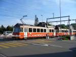 BD - Gelenktriebwagen BDe 8/8 7 bei der einfahrt in den Bahnhof von Bremgarten am 10.05.2007