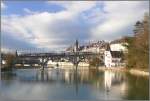 Zwei neue Diamant auf der Reussbrcke in Bremgarten.