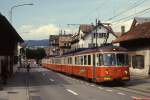 Im Sommer 1997 ist eine Be 8/8-Doppeltraktion in Bremgarten unterwegs