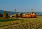 ASM/BTI: Als noch in Lüscherz Getreide vom Lastwagen auf die normalspurigen Silowagen verladen wurde, verkehrten während der Getreideernte der Monate Juli und August mehrmals