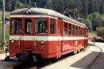 TRN (ex CMN ) BDe 4/4 5 im Bahnhof von Les Brenets im Juni 1984