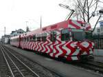 FW - Pendelzug mit Triebwagen Be 4/4 17 und Steuerwagen Bt 111 bei der Haltestelle Mnchwilen Pflegheim am 04.01.2008