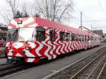 FW - Pendelzug mit Steuerwagen Bt 111 und Triebwagen Be 4/4 17  bei der Haltestelle Mnchwilen Pflegheim am 04.01.2008