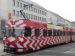 FW - Triebwagen Be 4/4 17 auf dem Bahnhofsplatz in Frauenfeld am 04.01.2008