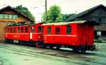 Be 4/4 201 + D 65 vor dem Alten Depot in Frauenfeld im Aug.1984