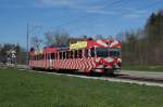 Bt 114 und Be 4/4 16 nhern sich am 14.04.2013 Rosental.
