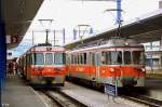 Be 4/4 152 und BDe 4/4 142 in Bulle (7.
