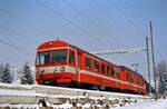 Gais (12.02.1986), Zug der Schweizer Privatbahn SGA (mit ABt 113 und BDeh 4/4 (11-15 wobei die Nummer mir nicht bekannt ist)