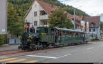 Abschied der Dampftraktion auf der Waldenburgerbahn. Am 23. September 2018 fanden die letzten drei Dampffahrten zwischen Waldenburg und Bubendorf mit der G 3/3 5  Gedeon Thommen  statt. Tickets dafür wurden ausschliesslich verschenkt und unter den Einwohnern des Waldenburgertals verlost.<br>
Ortsdurchfahrt Oberdorf auf der allerletzten Fahrt nach Waldenburg.