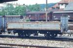 WB - Kklm 305 am 09.05.1993 in Liestal - Niederbordwagen - SIG - Baujahr 1880 - Gewicht 2,30t - Zuladung 5,00t - LP 4,70m - zulssige Geschwindigkeit km/h 50.