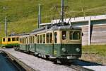 Zahnrad-Triebwagen BDeh 4/4 Nr. 103 der Wengernalp-Bahn im Bahnhof Kleine-Scheidegg am 14. September 2004.