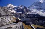 Bf Eigergletscher, BDeh4/8 211 in Richtung Kleine Scheidegg