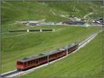 Ein Zug der Jungfraubahn auf dem Weg in Richtung Jungfrau.