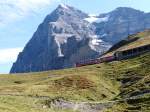 JB - Steuerwagen und Triebwagen BDhe 2/4 209 beim Fallboden unterwegs nach Eigergletscher - Jungfraujoch am 16.09.2011